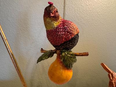 Set 6 Delicate Autumn BIrd Ornaments