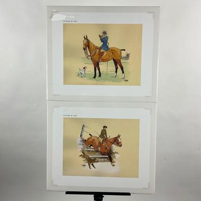 250 Lithographs of Three Series Of Women Riding Horseback