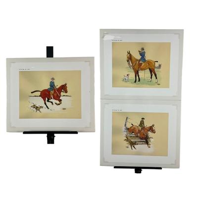 250 Lithographs of Three Series Of Women Riding Horseback