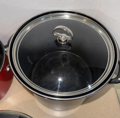 Cuisinart Sautee Pan & Stock Pot and Heavy Black Porcelain Stock Pot