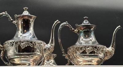 7 Piece Meridian SIlver Silver Smiths Silver on Copper Serving Set