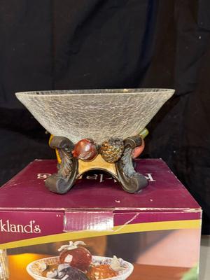 Kirkland's Crackle Glass Fruit Bowl