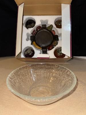 Kirkland's Crackle Glass Fruit Bowl