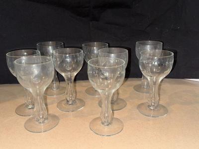 9 Vintage Hollow Stem Champagne Fountain Spray Glasses