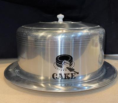 Vintage Aluminum Covered Cake Carrier