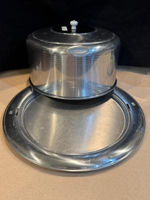 Vintage Aluminum Covered Cake Carrier