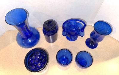Cobalt Glass Lot of 7