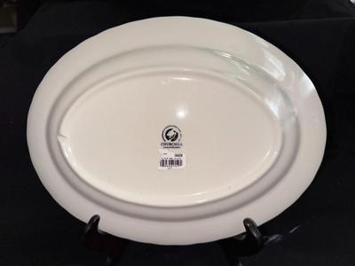 Churchill 13" Oval Blue and White Platter