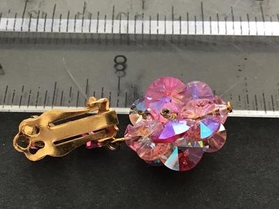 Vintage Pink Crystal Dangle Drop Earrings Vintage