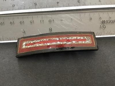 Vintage BroochRed Black Silver Accents