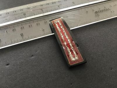 Vintage BroochRed Black Silver Accents