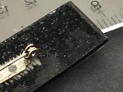 Vintage BroochRed Black Silver Accents