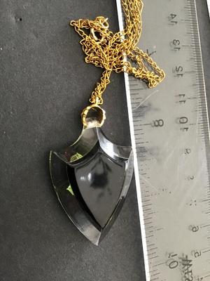 1950 Reversed Carved Yellow Rose Pendant