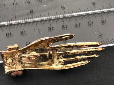 Vintage Coro Hand Brooch large red Cluster Rhinestone jeweled