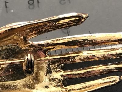 Vintage Coro Hand Brooch large red Cluster Rhinestone jeweled