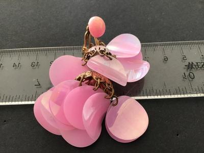 Pink And Gold Tones Statement Earrings