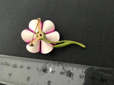1960 HotPink Enamel Brooch