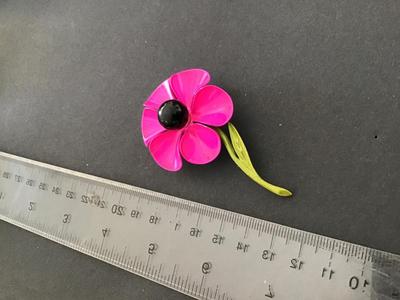 1960 HotPink Enamel Brooch