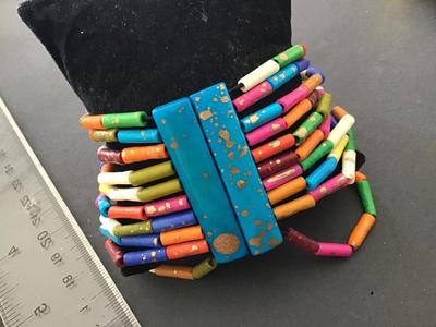 Tube Bead Multi color Bracelet