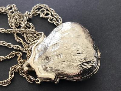 Silver Tone Change Purse Necklace Vintage