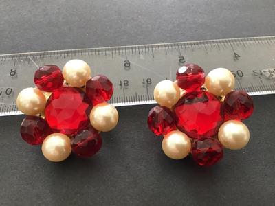 Beautiful Large Vintage Clip on Earrings