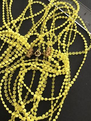 Vintage Neon Yellow Multi Strand Necklace