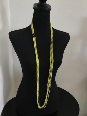 Vintage Neon Yellow Multi Strand Necklace