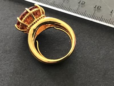 Gorgeous Jumbo Citrine Color Stone Marked NV Statement Ring