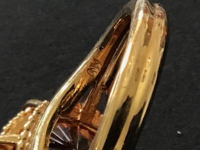 Gorgeous Jumbo Citrine Color Stone Marked NV Statement Ring