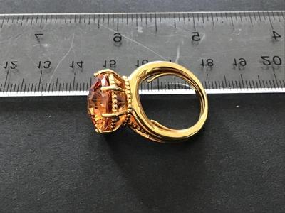 Gorgeous Jumbo Citrine Color Stone Marked NV Statement Ring