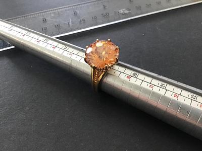 Gorgeous Jumbo Citrine Color Stone Marked NV Statement Ring
