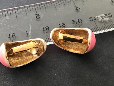 Pink Vintage Clip on Earrings