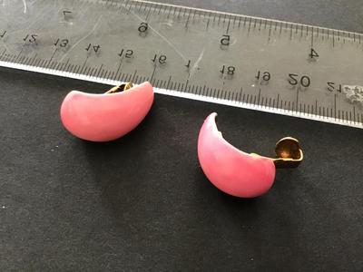Pink Vintage Clip on Earrings