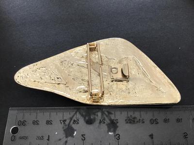 Vintage Green Enamel Leaf Buckle