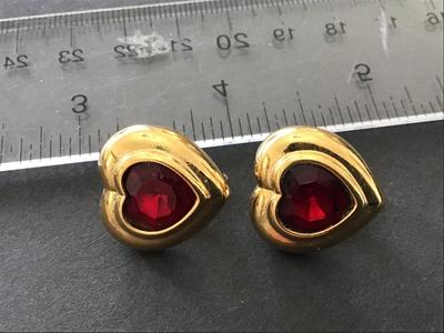 Vintage Heart Clip on Earrings