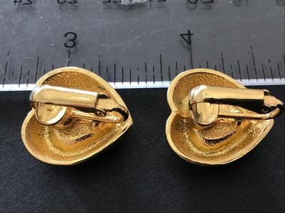 Vintage Heart Clip on Earrings