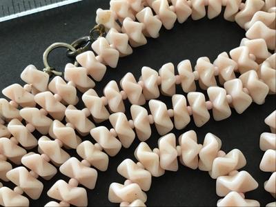 Vintage Necklace Pink Stone or Glass maybe coral. IDK