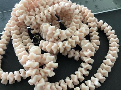 Vintage Necklace Pink Stone or Glass maybe coral. IDK