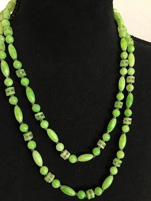Vintage Green Beaded Necklace