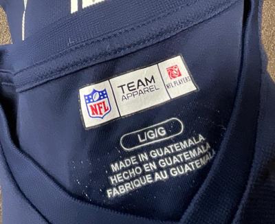 Sale Photo Thumbnail #279: Officially licensed apparel size Large, #30 on front and back. Solid blue with white sleeve stripes and numbers.  Good condition.