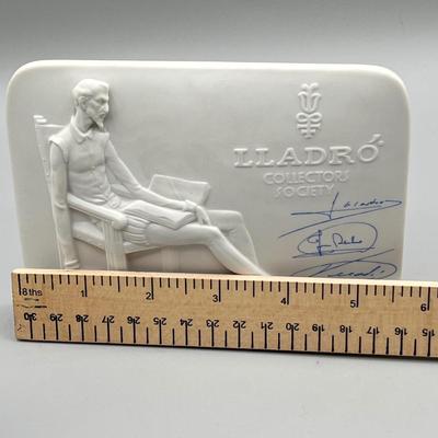 LOT 31: Lladro Horned Owl 5420 Figurine and Signed Collector's Society Plaque