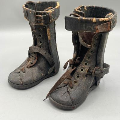 LOT 41: Antique Victorian Children's Corrective Medical Shoes