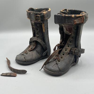 LOT 41: Antique Victorian Children's Corrective Medical Shoes