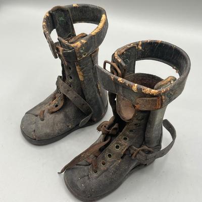 LOT 41: Antique Victorian Children's Corrective Medical Shoes
