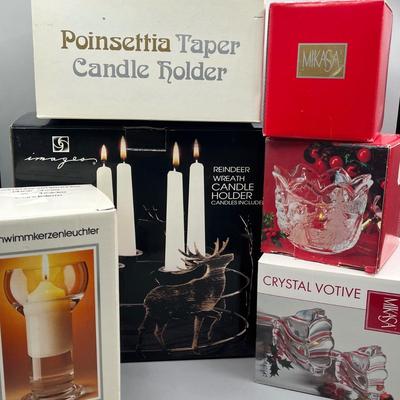 LOT 45: Christmas Decoration - Candle Holders - In Original Boxes