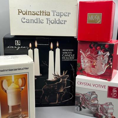 LOT 45: Christmas Decoration - Candle Holders - In Original Boxes