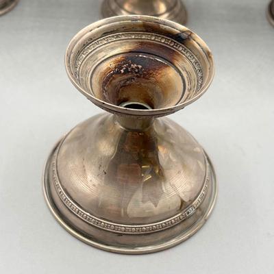 LOT 46: Set of Sterling Silver and Etched Glass Dessert Glasses - 102 Grams Total -All 6 Sterling Holders