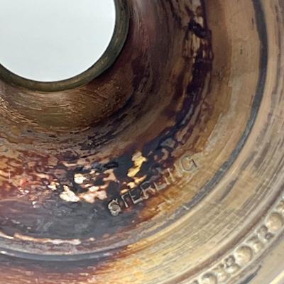 LOT 46: Set of Sterling Silver and Etched Glass Dessert Glasses - 102 Grams Total -All 6 Sterling Holders