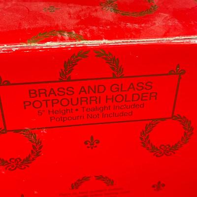 LOT 56: New in Package Christmas Decor - Gorham Crystal Vase and More