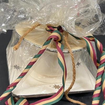 LOT 56: New in Package Christmas Decor - Gorham Crystal Vase and More